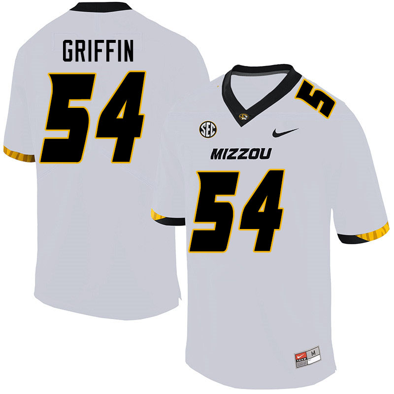 Men #54 Luke Griffin Missouri Tigers College Football Jerseys Sale-White